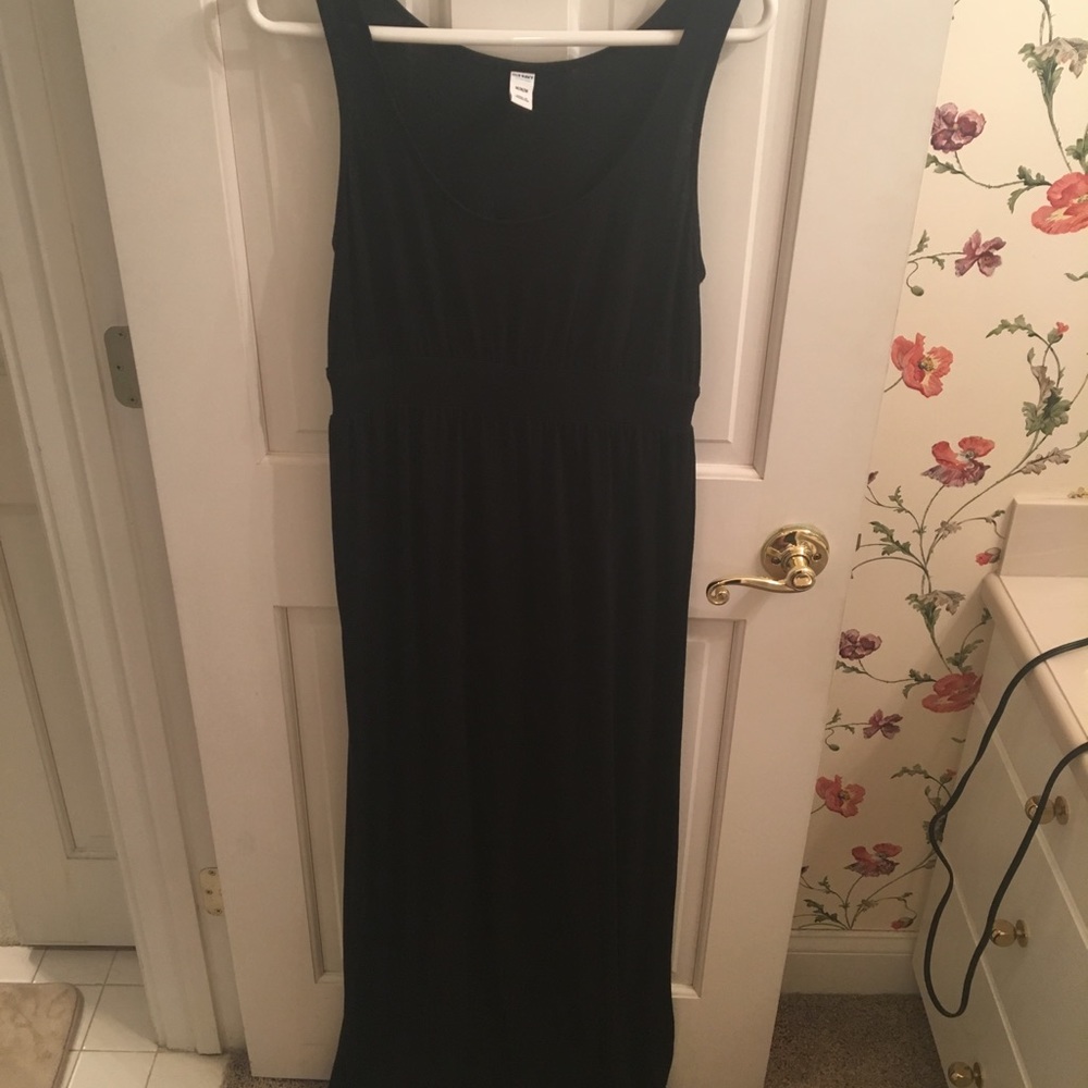 Simple black maxi dress